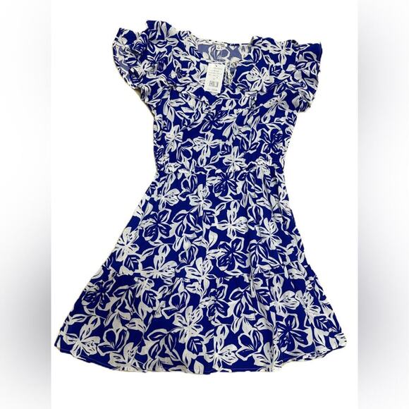 MARISSA OLIVIA Woman Flutter Sleeve Floral Tired Mini Dress Size M NWT - Picture 2 of 5